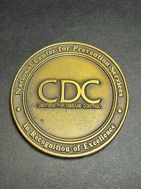 Rare CDC In Recognition of Excellence Commemorative Brass Challenge Coin 2.78"